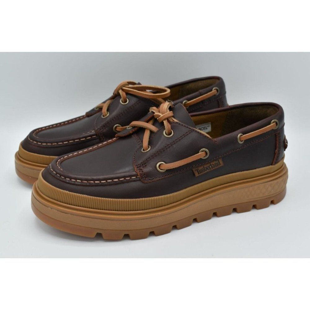 Timberland Brown and Tan Lug Sole Boat Shoes